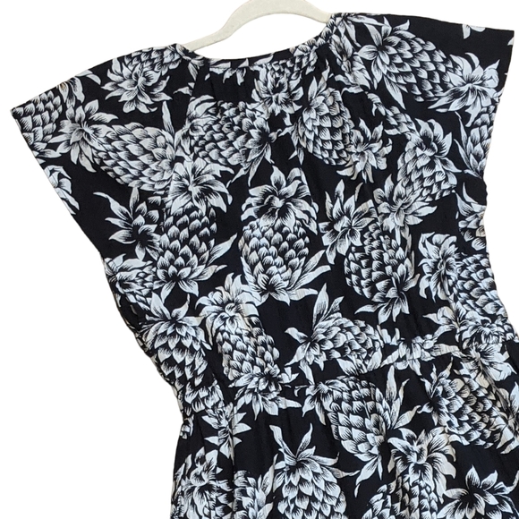 J. Crew sleeveless pineapple elastic waist midi dress flutter sleeves size 8 - Picture 7 of 10